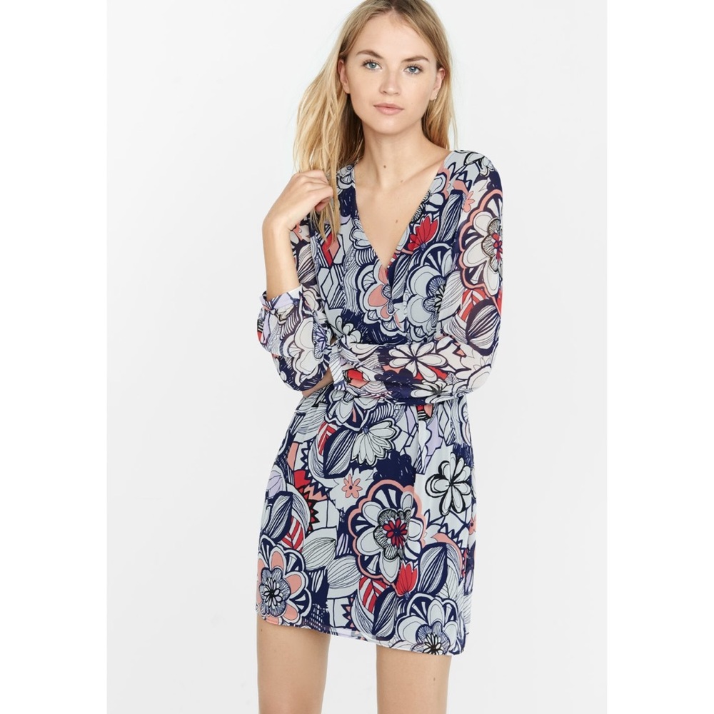 Express long sleeve floral dress